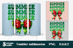 Watermelon bow tumbler wrap | Summer tumbler sublimation Product Image 1