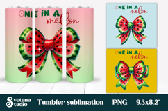 Watermelon bow tumbler wrap | Summer tumbler sublimation Product Image 1