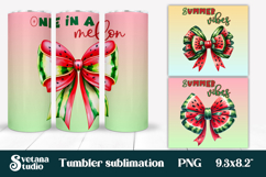 Watermelon bow tumbler wrap | Summer tumbler sublimation Product Image 1