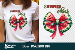 Summer watermelon bow clipart PNG | Summer sublimation Product Image 1