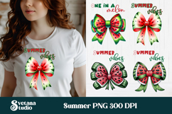 Summer watermelon bow clipart | Summer sublimation design Product Image 1