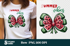 Summer watermelon bow clipart PNG | Summer sublimation Product Image 1