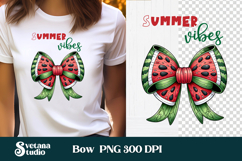 Summer watermelon bow clipart PNG | Summer sublimation Product Image 1
