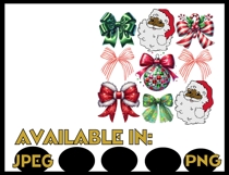 Santa png JPEG Sublimation bows Christmas group candy cane Product Image 2