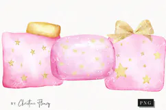 Pink Watercolor Squares - Tooth Fairy PNG Product Image 1