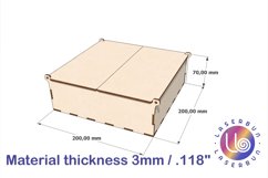 Box with 2 lids. Glowforge laser cutting svg dxf cnc pattern Product Image 3