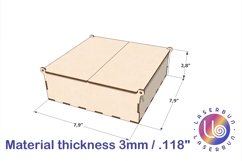 Box with 2 lids. Glowforge laser cutting svg dxf cnc pattern Product Image 4