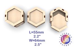 Box with slider lid. SVG Vector templates for laser cutting, Product Image 3