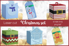 Christmas gift box, Card holder laser cut, Candy box svg Product Image 1