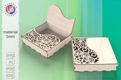 Gift Box Laser Cut Mandala Design with Curved Lid Product Image 1