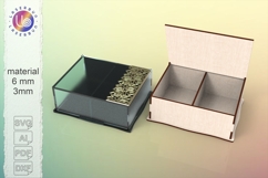 Decorative Storage Box With Dividers, Arabic Ornament Laser Product Image 1