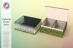 Arabic Pattern Storage Laser Cut Box With Dividers Product Image 1