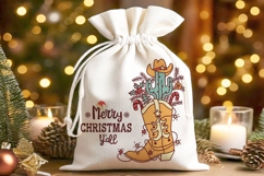 Merry Christmas Y&#039;all Cowboy SVG PNG Western Christmas Boot Product Image 5