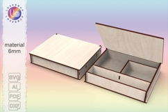Multi-compartment box svg for 6mm wood, glowforge/xtool Product Image 1