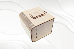 Gift box bow with lock, design laser cutting, jewelry box Product Image 5