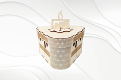 Gift Box Cake, Laser Cut Template, Candle Cake Design Product Image 1