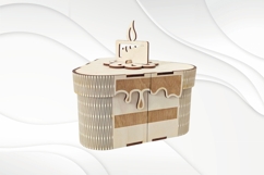 Gift Box Cake, Laser Cut Template, Candle Cake Design Product Image 4
