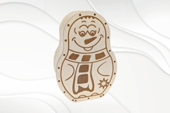 Christmas Snowman Coin Box, laser cutting model, piggy bank Product Image 5