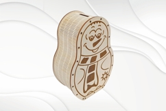 Christmas Snowman Coin Box, laser cutting model, piggy bank Product Image 4