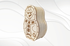 Christmas Snowman Coin Box, laser cutting model, piggy bank Product Image 1