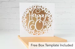 Happy 60th Birthday Card SVG With Pop up Flowers Product Image 3