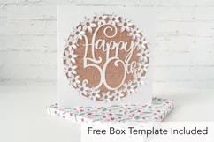 Happy 50th Birthday Card SVG With Pop up Flowers Product Image 3