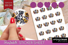 Boxer Dog Round Sticker Floral Dog Printable Sticker Sheet Product Image 1