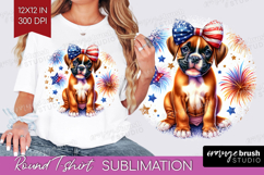 Boxer Dog Round Tshirt Background Patriotic Dog PNG Product Image 1