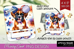 Boxer Dog Money Card PNG 4th of July Money Card Holder Product Image 1