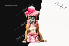 Valentine Boxer Dog PNG | Valentine's Day Clipart Product Image 2
