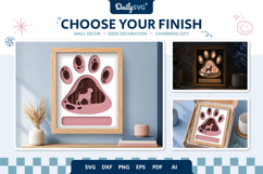 Dog Shadow Box Paw Boxer 3D SVG Product Image 1