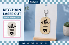 Heartbeat Dog Tag Keychain Product Image 2