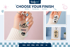 Heartbeat Dog Tag Keychain Product Image 1
