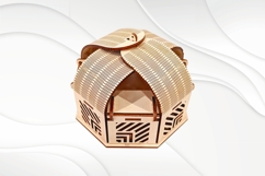 Gift jewelry box, design laser cutting, laser craft pattern. Product Image 4