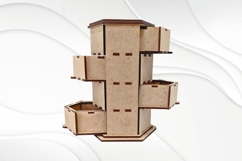 Sliding jewelry box 4 floors, design laser cutting, gift box Product Image 2