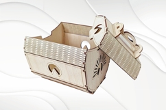 Gift jewelry box, sun design, laser cutting svg dxf template Product Image 3