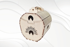 Gift jewelry box, sun design, laser cutting svg dxf template Product Image 1
