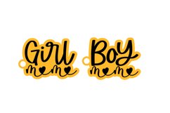 Girl and Boy Mama Earrings, Keychains Laser Cut SVG Design Product Image 2