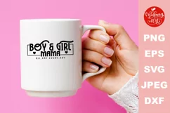 Boy and girl mama all day every day svg, mother's day svg Product Image 3