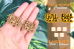 Girl and Boy Mama Earrings, Keychains Laser Cut SVG Design Product Image 1
