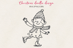 Hand-Drawn Christmas Character | Festive Ink Art SVG PNG EPS Product Image 1
