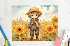 Sunflower Field Tumbler Wrap JPG Fall Autumn Sublimation Product Image 2