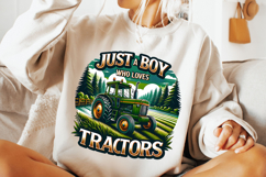 Just A Boy Who Loves Tractors PNG, Farm PNG, Tractor Clipart Product Image 3