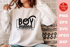 Boy mama all day every day svg, mother's day cut file Product Image 1