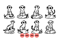 Cartoon Meerkat SVG Clipart Illustration Product Image 1