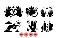 Mystical Hand Symbol Vector Illustration Product Image 1