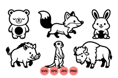 Cute Woodland Animal Clipart Vector Graphics Product Image 1