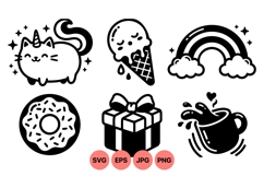 Kawaii Cute Cartoon Style Icon Vector Product Image 1