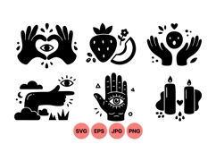 Mystical Hand and Symbol SVG Clipart Product Image 1