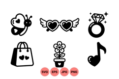 Cute Love Icon Vector Illustration For Crafts Product Image 1